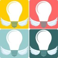 Icon Set light bulb lamp as emblem or logo vector