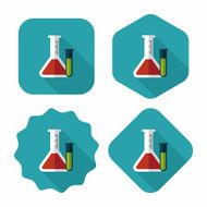 test tube flat icon with long shadow eps10 N30