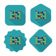 abacus calculation flat icon with long shadow N57