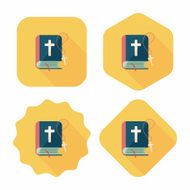 bible flat icon with long shadow eps10 N22
