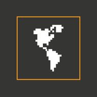 Pixel icon North and South America Vector design