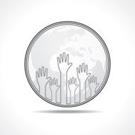 Hand background with earth stock vector