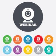 Webinar web camera sign icon Online Web study N3