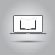 book in laptop vector icon