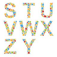 Vector Alphabets Set letters of stylized colorful bubbles or candy N2