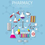 Vector pharmacy flat medical background