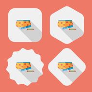 pencil box flat icon with long shadow eps10 N44