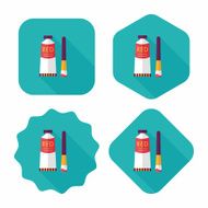 paint brush flat icon with long shadow eps 10 N15