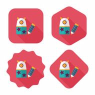 Pencil sharpener flat icon with long shadow eps10 N33