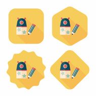 Pencil sharpener flat icon with long shadow eps10 N34