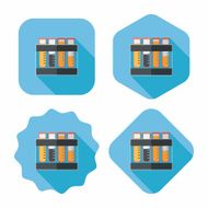 test tube flat icon with long shadow N76