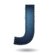 Jeans alphabet isolated on white background N7