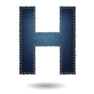 Jeans alphabet isolated on white background N8