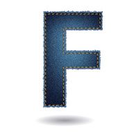 Jeans alphabet isolated on white background N9