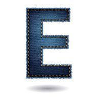 Jeans alphabet isolated on white background N10