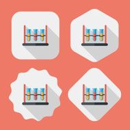 test tube flat icon with long shadow N77