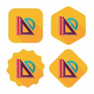 Ruler flat icon with long shadow eps10 N38