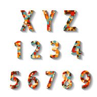 Retro Carnival Alphabet with Numbers