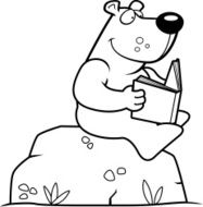 Cartoon Bear Reading