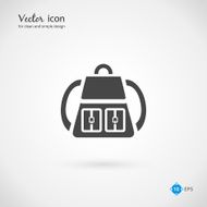 Vector Single Gray Backpack Icon Design