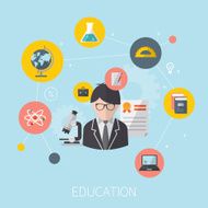 Vector concept of high school object and college education items