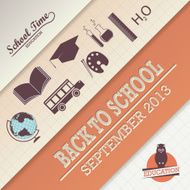 Back to school - retro vector illustration N2