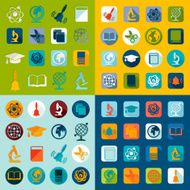 Set of education flat icons N85