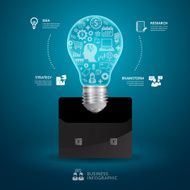 Business Concept success business bag Modern Design with bulb