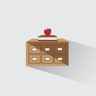 Vector illustration library catalog of book and apple