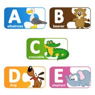 stickers alphabet animals from A to E N2