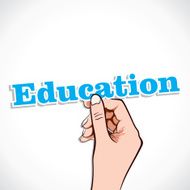 education label hold in hand