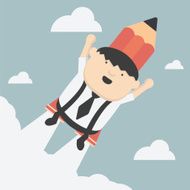 flying with a rocket pencil
