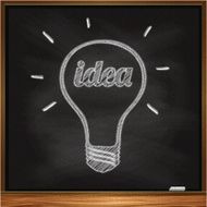 Hand-drawn chalk light bulb