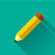 colorful flat design pencil icon N2