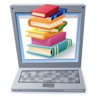 e-books on laptop