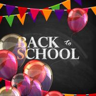 back to school educational illustration with blackboard texture N2