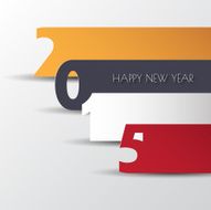 2015 in color paper style Vector illustration