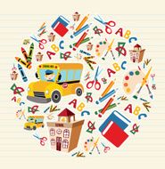 Back to school supplies circle N2