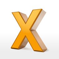 golden 3d alphabet X
