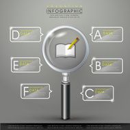 education infographic with magnifying glass element