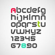 vector latin alphabet letters and numbers