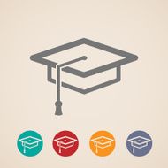 vector graduation cap icons