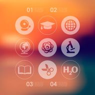 education infographic with unfocused background N85