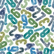 Striped colorful seamless pattern tall decorative numbers