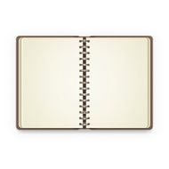 Open notebook with blank pages