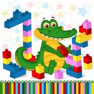 Crocodile construction plastic block N2