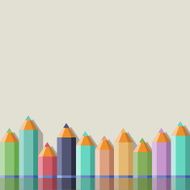 Background with color pencils Vector illustration