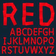Red paper creative font