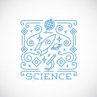 Line Style Science Vector Illustration