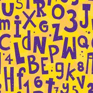 Alphabet yellow pattern N2